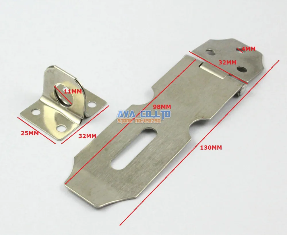 MroMax Cupboard 100x25mm Drawer Door Stainless Steel Padlock Latch Hasp Staple for Cabinet Home Hardware Doors Closing Silver Tone 5Pcs 